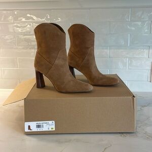 Vince Harlow Suede Boot, color Light Fawn, Size 6